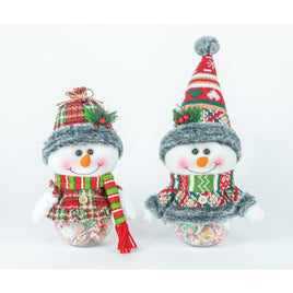 Set of 2- Snazzy Snowman Candy Jars