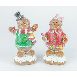 Jolly Gingerbread Light Up Tabletop Decor- Set of 2