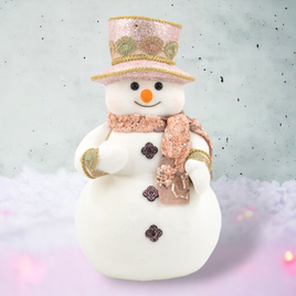 15" Snowman w/Peach Hat