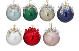 4" Heavy Jeweled Ball Ornament- (See Color Options)