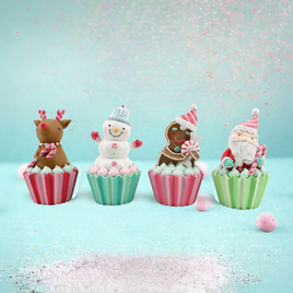 Set of 4 - Assorted Cupcake Characters