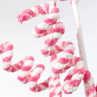 
              32" Peppermint Curly Chenille Spray: Pink & White
            