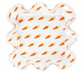 Easter Carrot Print Ruffle Serving Bowl
