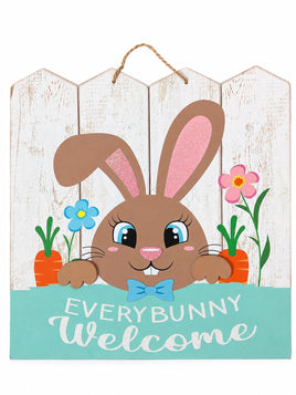 Every Bunny Welcome Wooden Hanging Sign