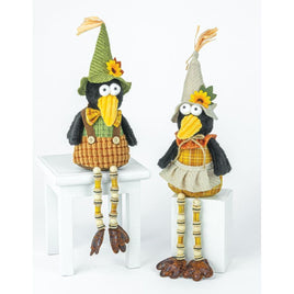 Fall Crow Button Leg Shelf Sitter- Set of 2