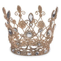 
              7.5" Jeweled Antique Crown with Gold Glitter
            