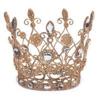 
              7.5" Jeweled Antique Crown with Gold Glitter
            