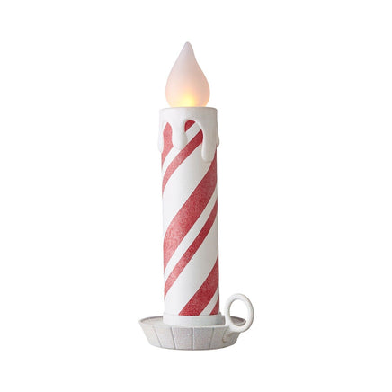 Blow Mold Candy Cane Lighted Christmas Candle