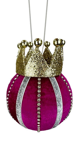 7" Fuchsia Ornament with Crown