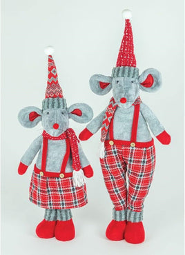 Plaid Merry Mouse Stretch Leg- Set of 2