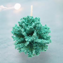 4" Teal Coral Ornament