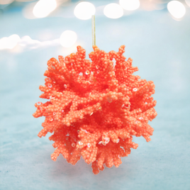 4" Orange Coral Ball Ornament