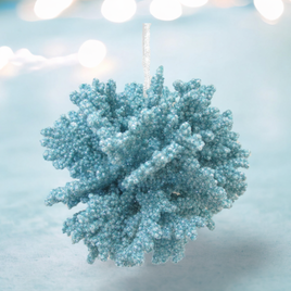 4" Aqua Coral Ball Ornament