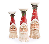 
              Set of 3- Santa Pillar Candleholders
            