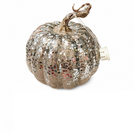 Small Silver & Gold Light Up Pumpkin