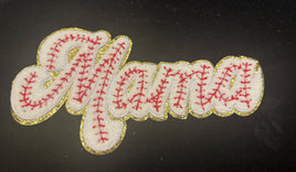 Chenille baseball Mama Patch