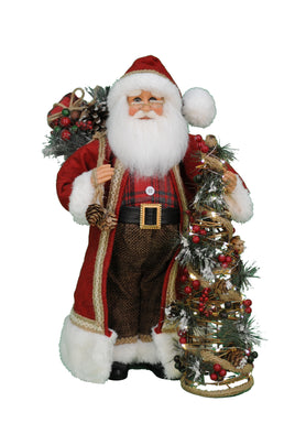 Lighted Woodland Pine Santa