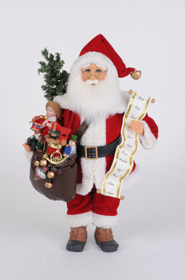 Lighted Vintage Toy Bag Santa