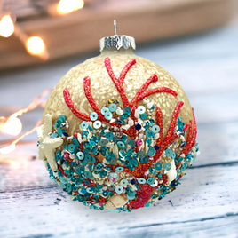 Natural Beaded Coral Reef Ornament