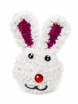 White Tinsel Bunny Ornament
