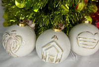 
              Set of 3- Ceramic Ball Ornaments
            