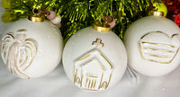 
              Set of 3- Ceramic Ball Ornaments
            