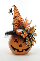 
              Lighted Pumpkin with Orange Hat
            