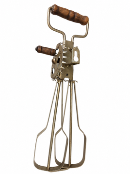 Vintage Wooden Handle Hand Crank Egg Beater Wall Decor