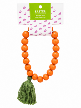 Easter Wooden Bead Garland with Tassel
