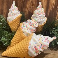 
              Plastic Ice Cream Cone Ornaments - Set of 3
            