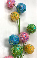 
              29" Sequin Glitter Ball Spray: Iridescent Pink, Yellow, Green
            