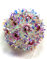 
              4.75" Iridescent Tinsel Ball Ornament-Pink
            