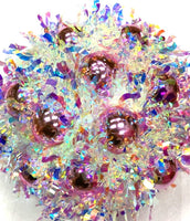 
              4.75" Iridescent Tinsel Ball Ornament-Pink
            