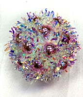 
              4.75" Iridescent Tinsel Ball Ornament-Pink
            