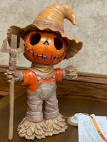 
              Light-Up Pumpkin Scarecrow Figurine Halloween Fall Decor Jack-O’-Lantern
            