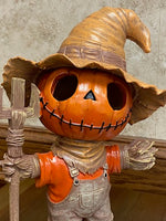 
              Light-Up Pumpkin Scarecrow Figurine Halloween Fall Decor Jack-O’-Lantern
            