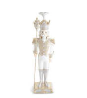 
              25.25" White Gold & Silver Resin Soldier Holding Staff
            