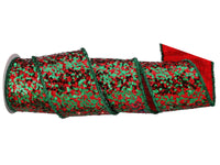 
              4"X5yd Red/Green Sequin Dupion Ribbon
            