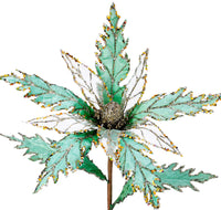 
              25" MINT JULEP GLITTER POINSETTIA STEM
            