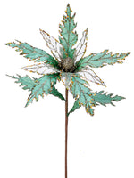 
              25" MINT JULEP GLITTER POINSETTIA STEM
            