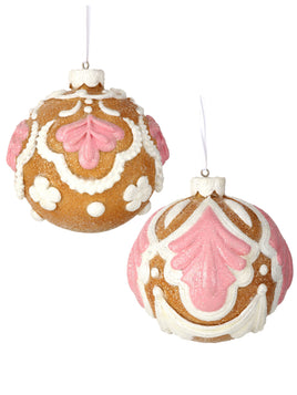 4" RESIN ELEGANT SWEETS BALL ORNAMENT- Set of 2