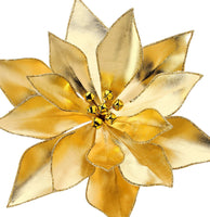 
              24" RETRO GOLD POINSETTIA STEM W/JINGLE BELLS
            