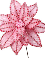 
              30" GIANT CANDY SNOW GLITTER POINSETTIA STEM
            