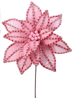 
              30" GIANT CANDY SNOW GLITTER POINSETTIA STEM
            