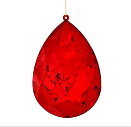 6" RED ACRYLIC JEWEL DROP ORNAMENT