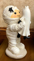
              Halloween Mummy Holding Ghost Cat Figurine
            