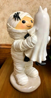 
              Halloween Mummy Holding Ghost Cat Figurine
            