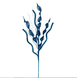 34" Turquoise Multi Spiral Glitter Spray