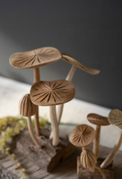 
              Set of 2 Carved Teak Wood Mushroom Clusters
            