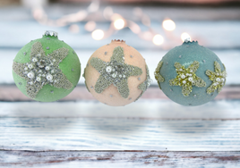 Starfish Ball Ornaments- Set of 3